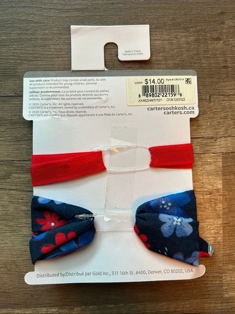 **New Items In! NEW Baby Cat & Jack and Carter's Red & Navy Kids Headwrap Duo